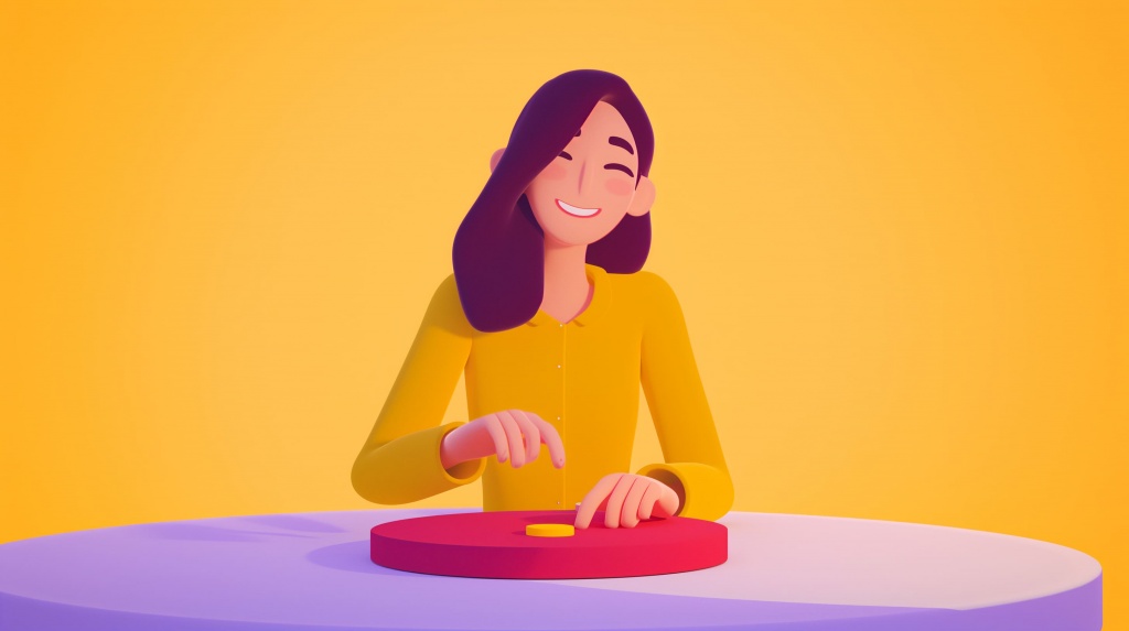 Иллюстрация девушки, которая нажимает на кнопку CTA Иллюстрация девушки, которая нажимает на кнопку CTA